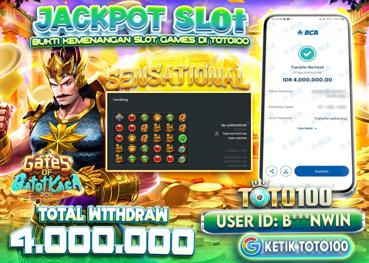B***NWIN JACKPOT SLOT GATES OF GACOT KACA Rp.4.000.000 - LUNAS