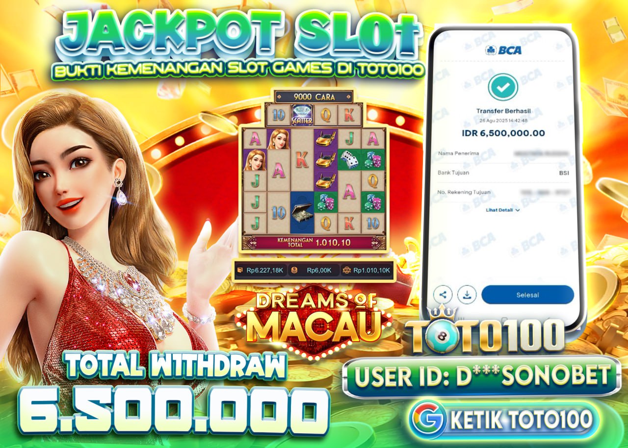 D***SONOBET JACKPOT SLOT DREAMS OF MACAU Rp.6.500.000 - LUNAS