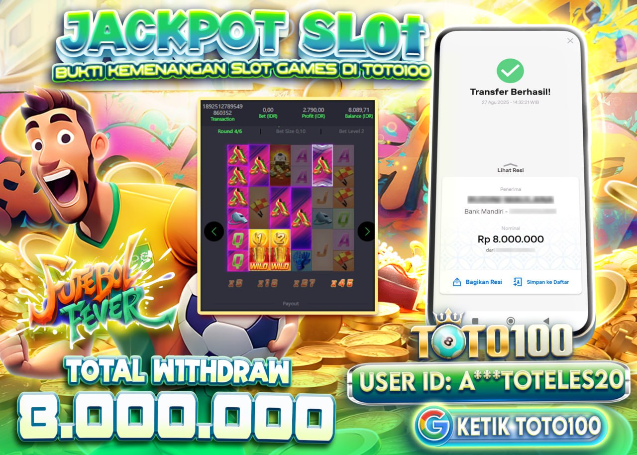A***TOTELES20 JACKPOT SLOT FUTEBOL FEVER Rp.8.000.000 - LUNAS