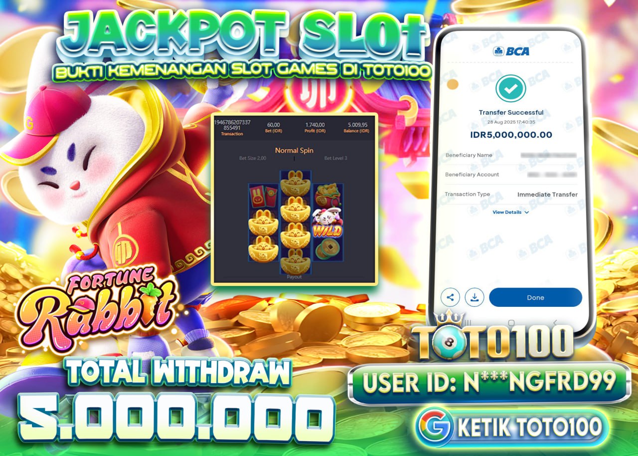 N***NGFRD99 JACKPOT SLOT FORTUNE RABBIT Rp.5.000.000 - LUNAS