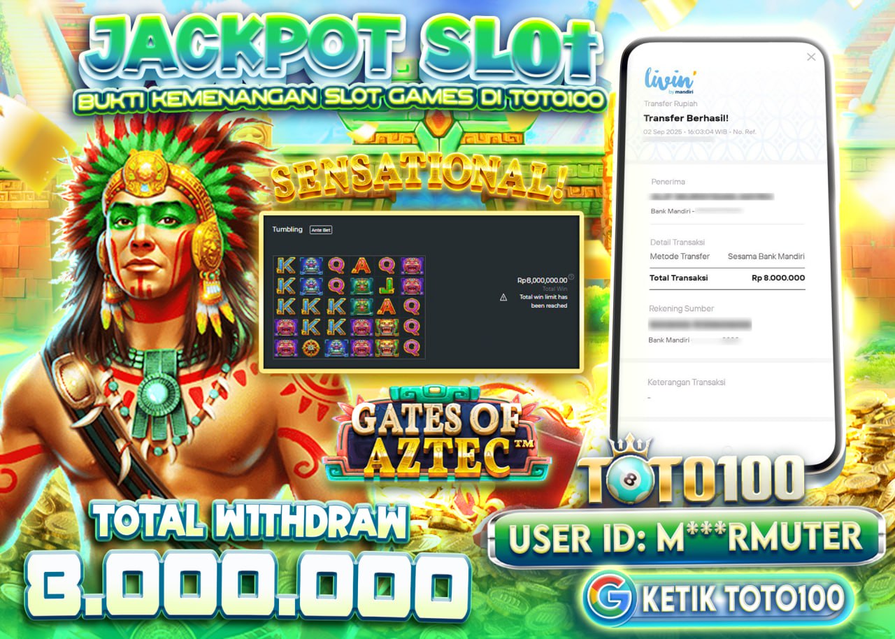 M***RMUTER JACKPOT SLOT GATES OF AZTEC Rp 8.000.000 - LUNAS