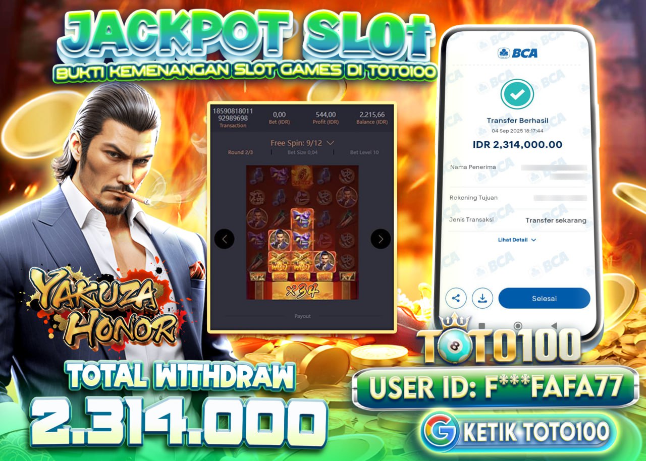 F***FAFA77 JACKPOT YAKUZA HONOR Rp 2.314.000 - LUNAS