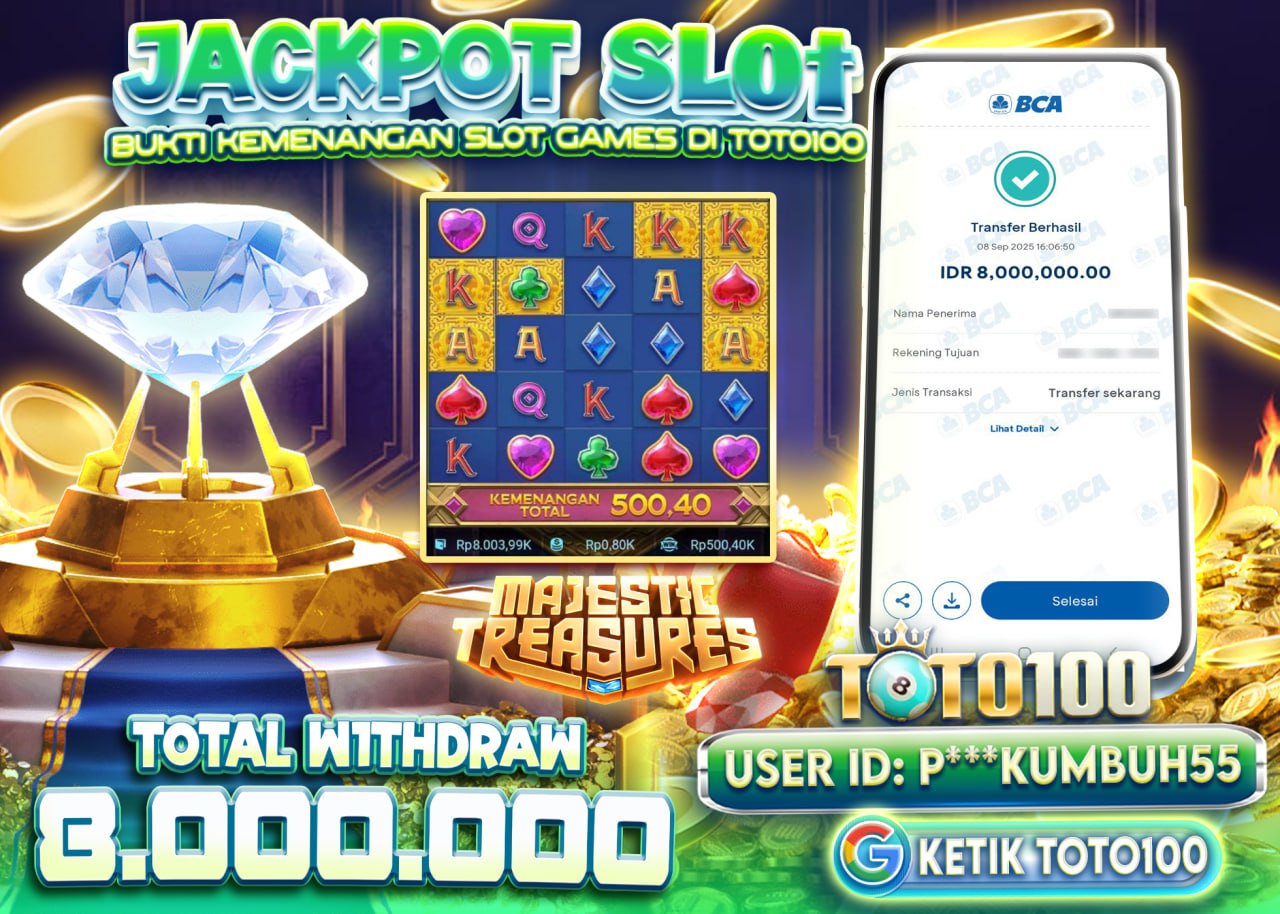 P***KUMBUH55 JACKPOT MAJESTIC TREASURES Rp 8.000.000 - LUNAS
