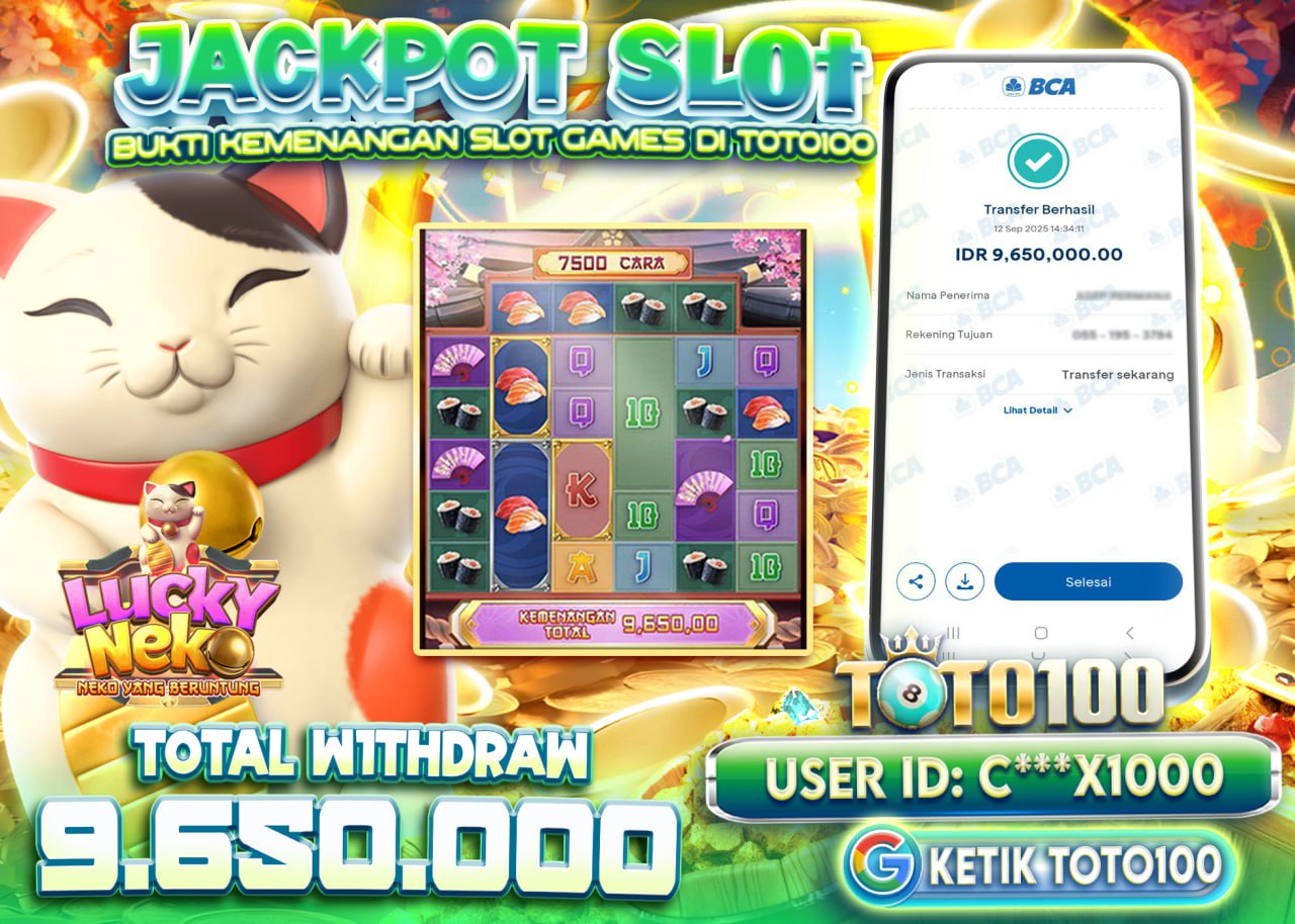 C***X1000 JACKPOT LUCKY NEKO Rp 9.650.000 - LUNAS