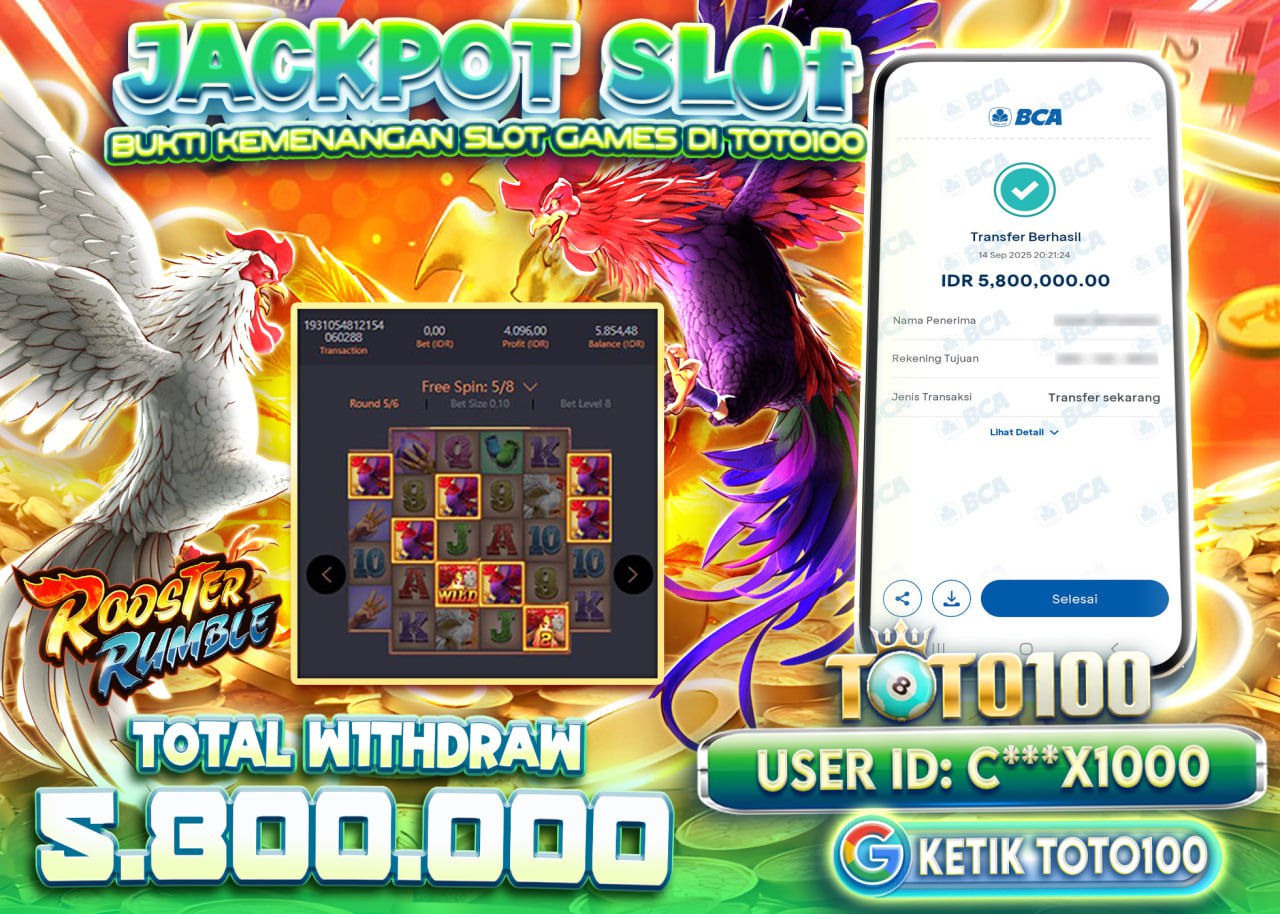 C***X1000 JACKPOT ROOSTER RUMBLE Rp 5.800.000 - LUNAS