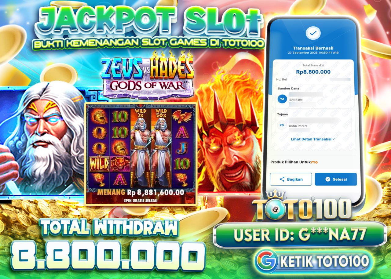 G***NA77 JACKPOT ZEUS VS HADES Rp 8.800.000 - LUNAS