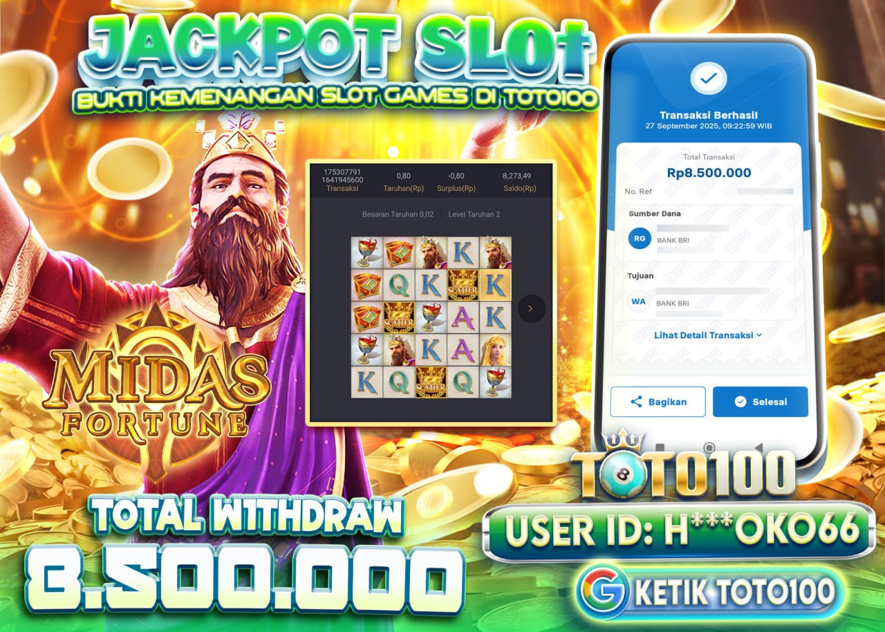 H***OKO66 JACKPOT MIDAS FORTUNE Rp 8.500.000 - LUNAS