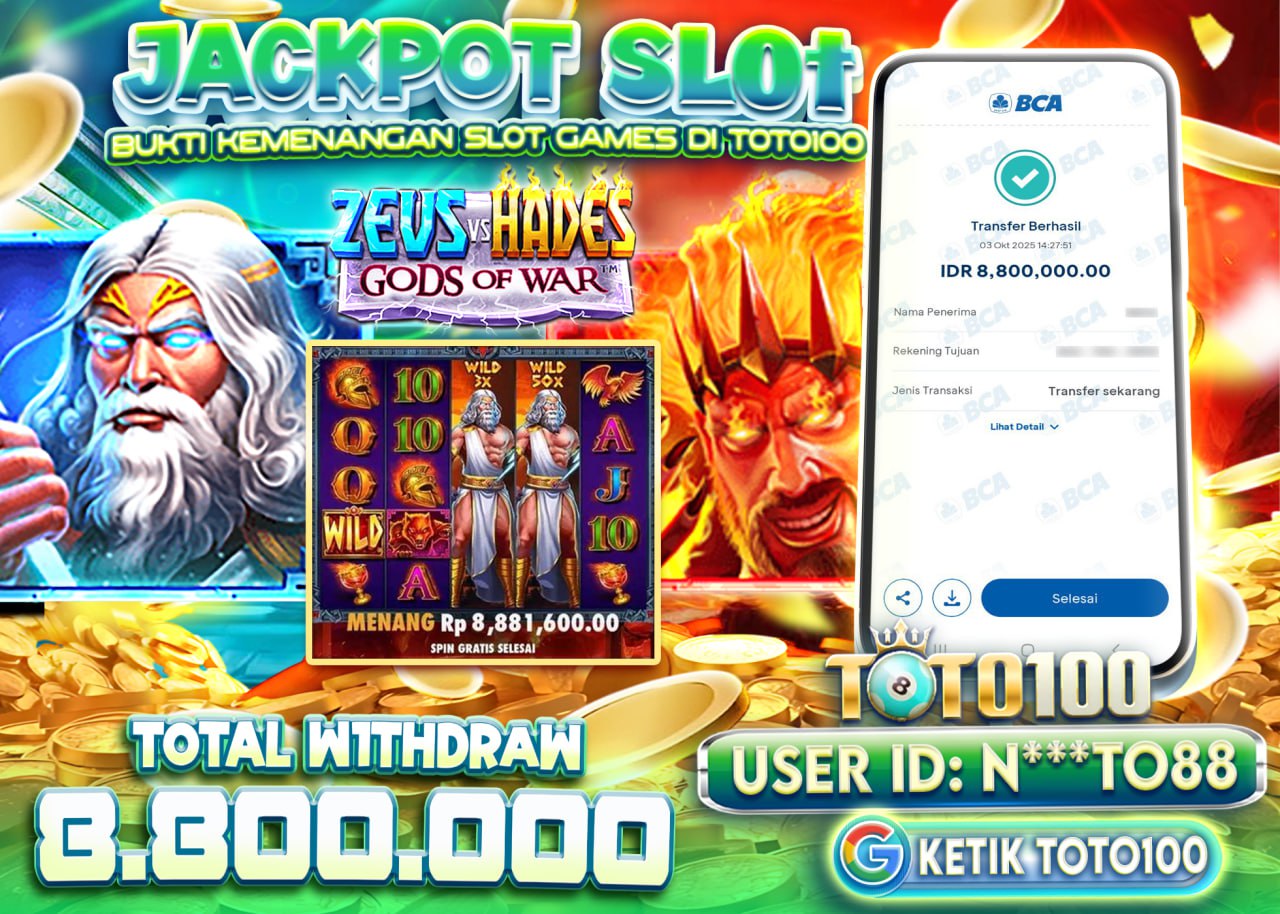 N***TO88 JACKPOT ZEUS VS HADES Rp 8.800.000 - LUNAS